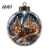 Reusable Holiday Hanging Ornaments Light Up Christmas Scene Ball Ornament with Warm LED Glowing Story for Indoor Festive Night Lights Tree Decor