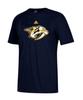 Nashville Predators Men's Navy Traction NHL Short Sleeve T Shirt by Adidas