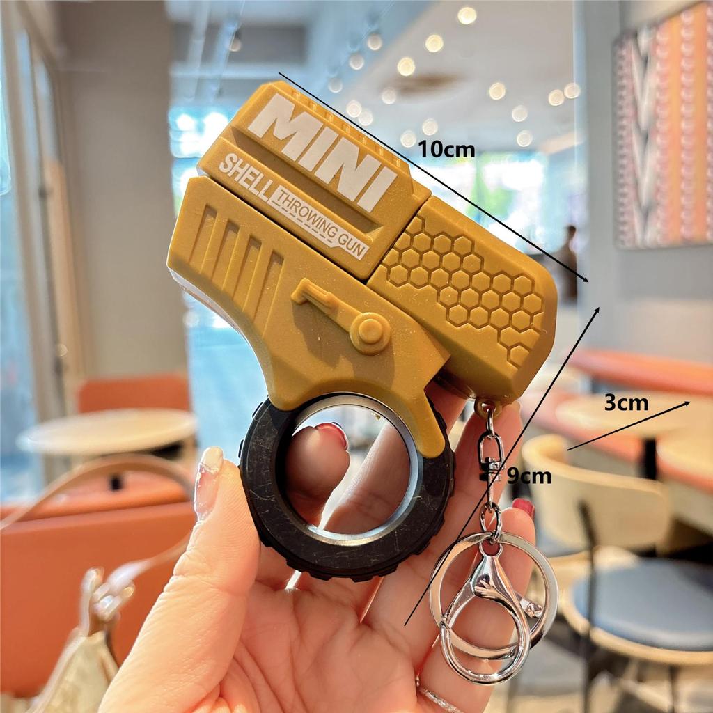 Llavero de Pistola de Anillo Mini Eyectora: Lanzador de Balas Blandas Diseño de Zanahoria, Colgante de Bolso para Hombres y Mujeres, Juguete para Máquina de Garra