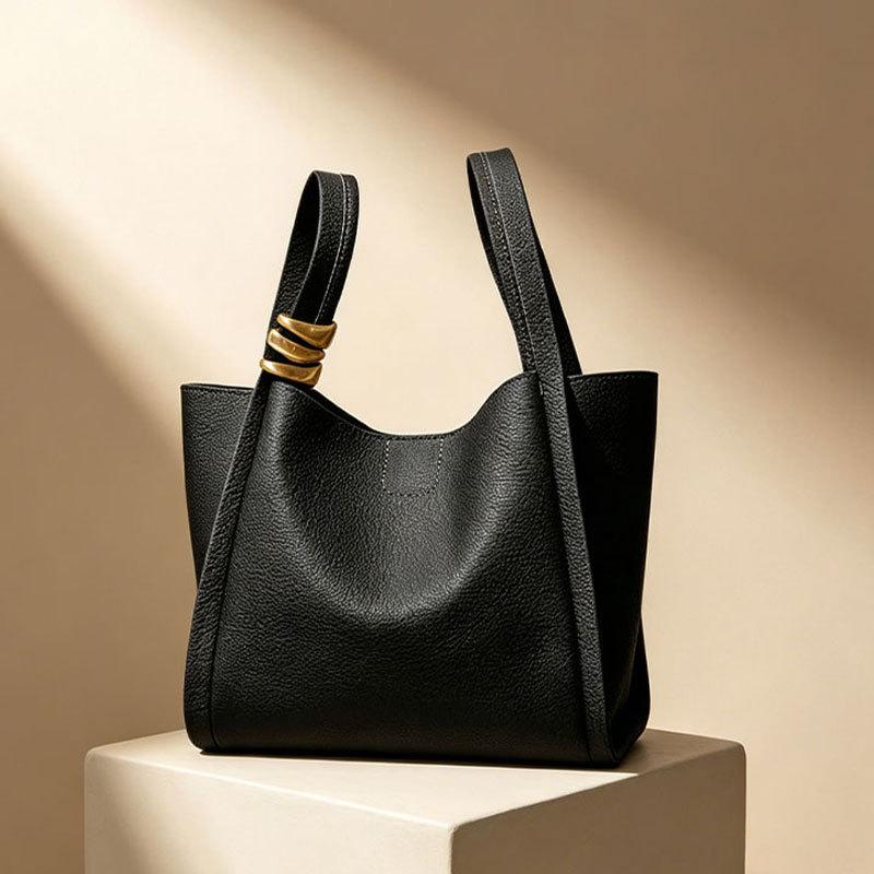 

Bag Bucket Bag, Fashionable Soft Leather Women s Bag, Vegetable Basket Bag, Large Capacity Single Shoulder Crossbody Bag for Women чорний