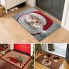 Water-absorbing Christmas Door Mat Santa Claus Design Christmas Decor Bathroom Mat Gingerbread Man Pattern Foot Mat Bathroom Use