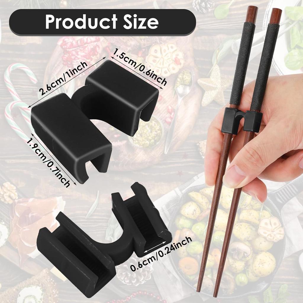 6 Pairs Reble Chopsticks Helper,Chopsticks Trainer Training Chopsticks For Adults Training Chopstick Hinges Connector,Non-Slip And Portable Practice
