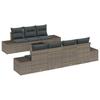 Garden Sofa Set with Cushions and Storage 8 Pcs Grey Poly Rattan