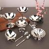 Stainless Steel Dessert Cup Ice Cream Cups Salad Goblet Retro High Base Bowl For Fruit Yogurt Snack Dish Bar Dinnerware