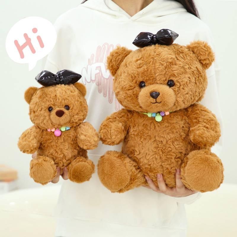 Bow Bear Cute Plush Toy Cute Cartoon Girl Child Bedroom Decoration Doll Gift