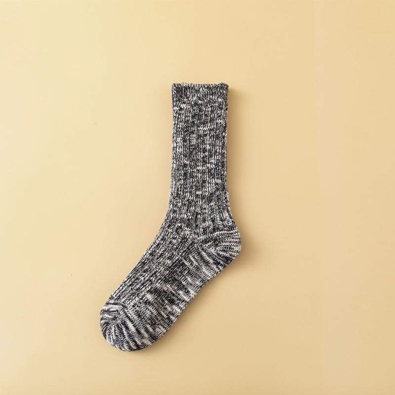 

Товсті однотонні шкарпетки-труби зі сніжинками - Унісекс, Чиста бавовна, Модні для осені/зими One Size чорний