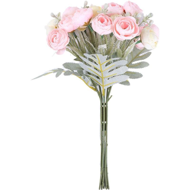 Simulated Peony Jasmine Flower Hand-Held Bouquet Home Living Room Silk Flower Decoration Bridal Wedding Photography Props