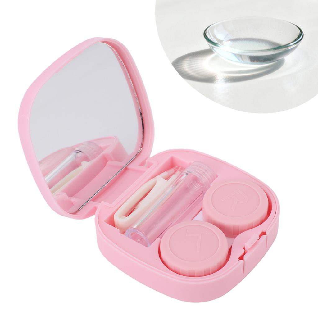 Contact Lens Case Travel Size Eye Colored Contacts Lenses Applicator Remover Tool Kit with Mirror Bottle