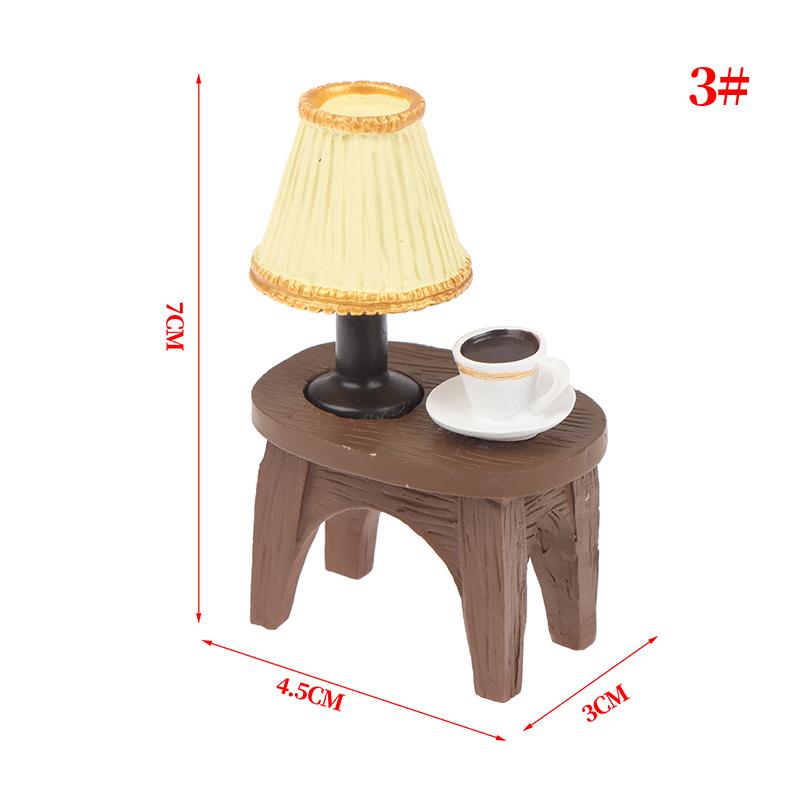 1:12 Dollhouse Mini Resin Table lamp TV Rocking Chair Stool Tea Set Furniture Kitchen Japanese Style Groceries Crafts Decor Toy