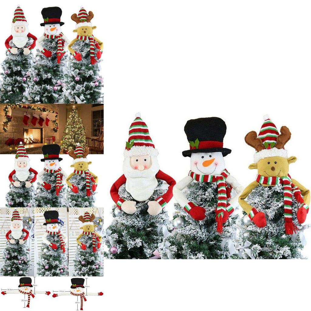 Enchanting Christmas Tree Top Topper Cover Featuring Adorable Snowman Hat Design