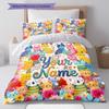 Custom Name,Cute Cartoon Cat Pattern Bedding Home Decoration Birthday Gift ( 1 duvet cover + 2 pillowcase, without core),fan merchandise.
