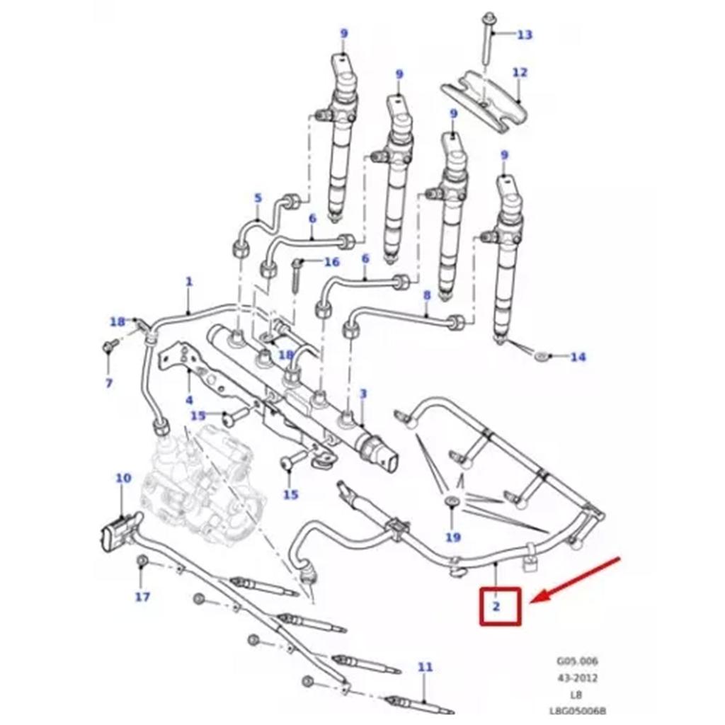 Precisions Engineered Injector Leakback Pipe Fuel Return Tube For TDV8 L322 1423955 6H4Q9K022LC Enhancing Performances