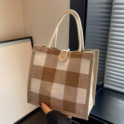 Stubble Handbag for Women Going Out Versatile Handbag for Jute Bag Vintage Linen Shopping Bag Souvenir Gift Bag
