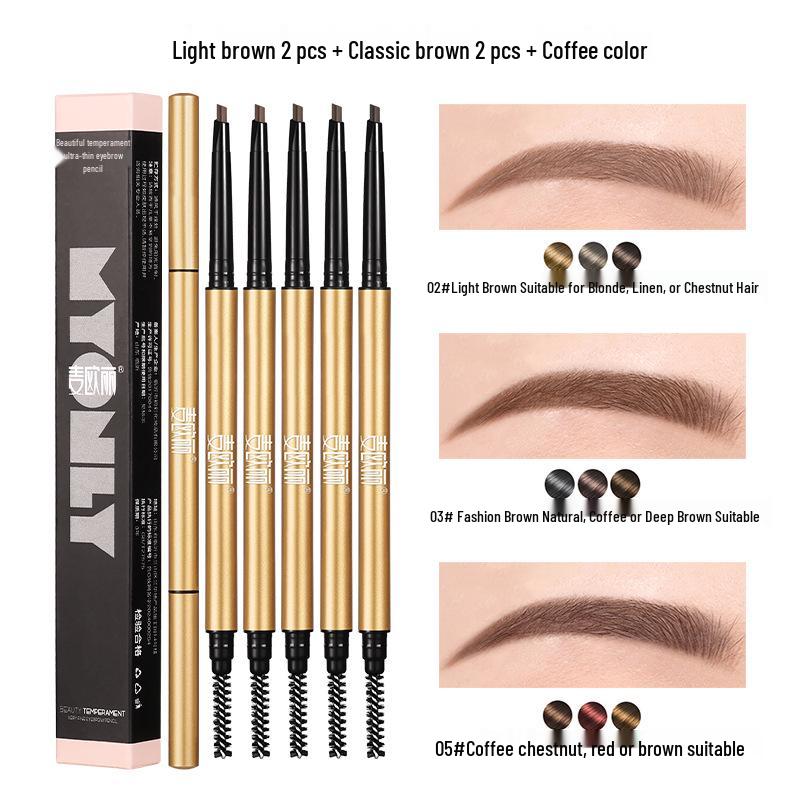 Ultra-Fine Gold Bar Eyebrow Pencil: Natural, Waterproof, Sweatproof, Long-Lasting, Non-Fading, Easy Outline for Women