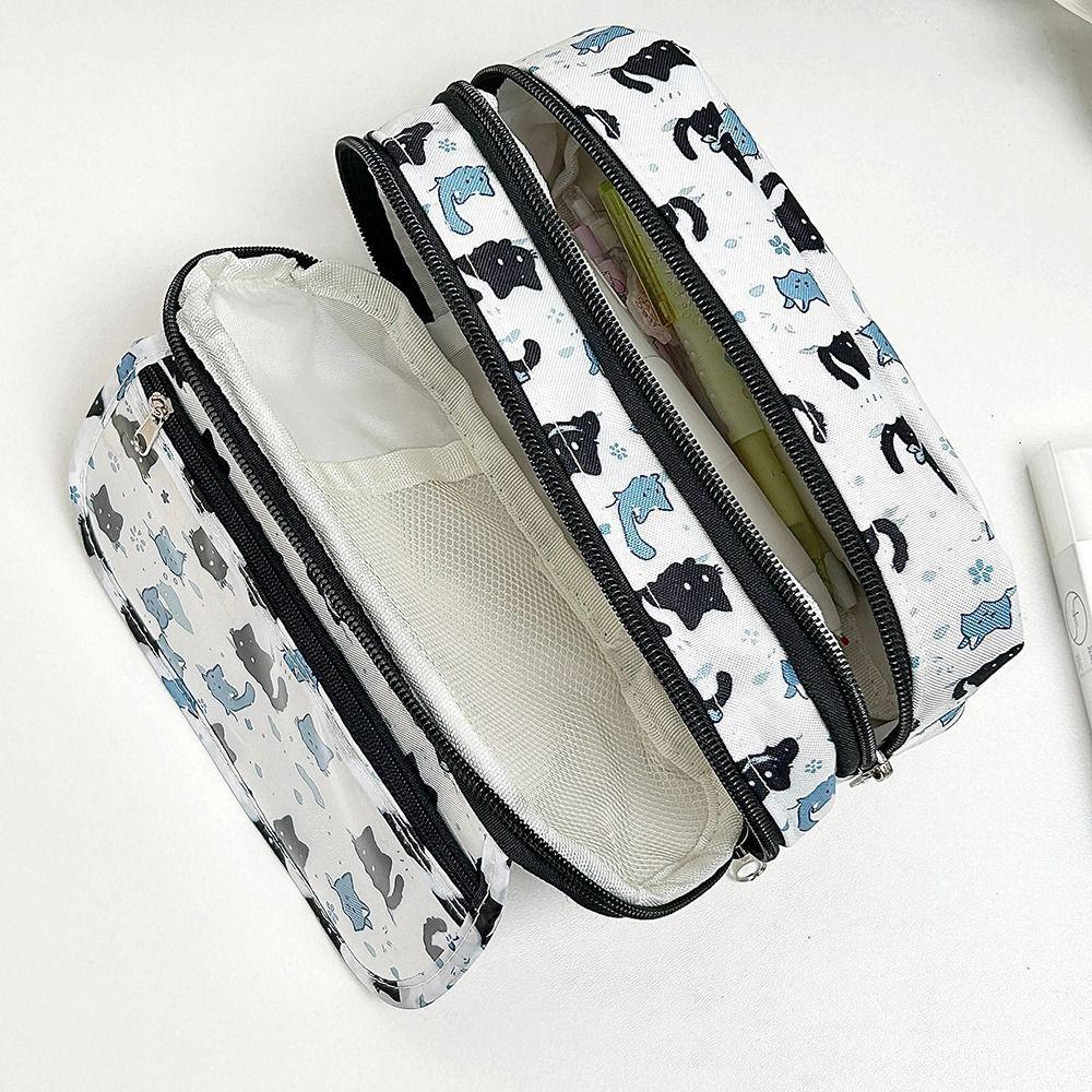 Large Capacity Pen Bag Cat Storage Bag Portable Stationery Organizer  School Office