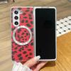 Higth Quality Busine Sle Leopard Pattern Leather Case for Samsung Galaxy Z Fold 7 6 5 4 Magnetic Magsafe Wireless Charge Cover