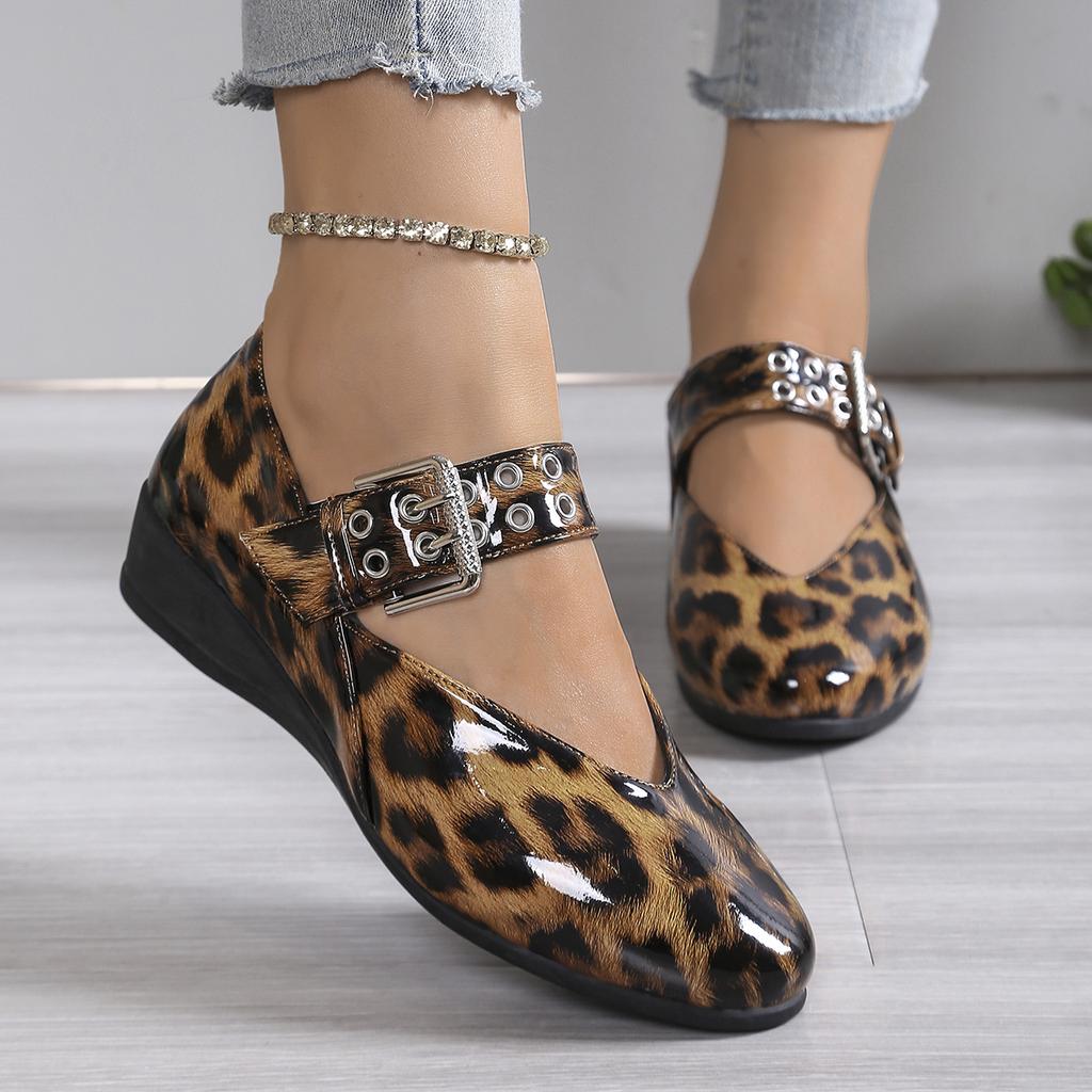 Fashion Retro Women Female Buckle Strap Footwear Ballet Flats Fashion Women Dance Shoes Spring Round Toe Ladies Flats with Lolita Shoes