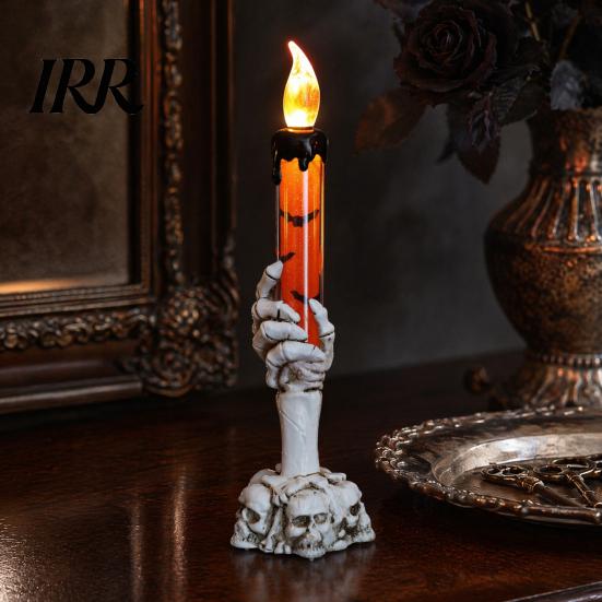 Flameless Flickering Candle Lamps Halloween LED Ghost Light, Spooky Hand Lamp Secret Room Scary Decor Tabletop Decor, Horror Light for Party