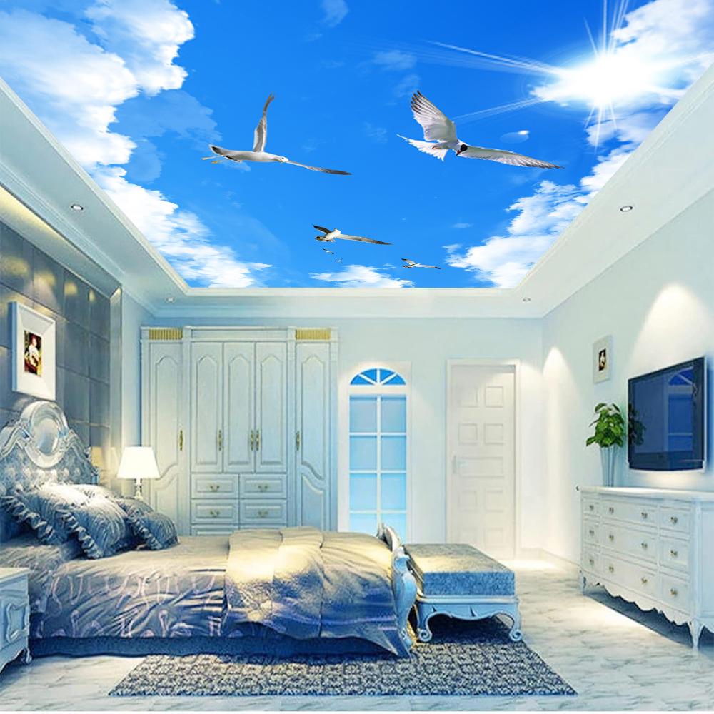 Flying Bird Blue Sky Mural 3d Ceiling Wallpaper Home Decor Wallpaper Of Sky