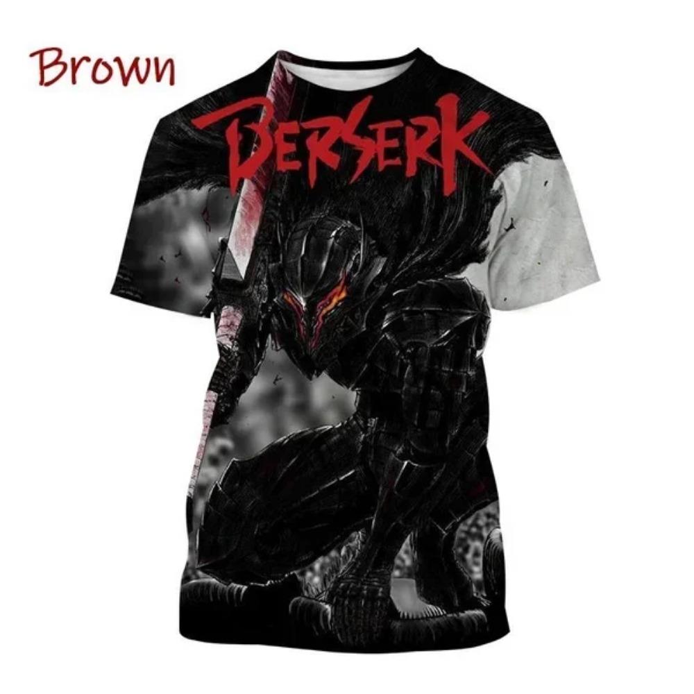 

Аниме Берсерк 3D-печать Аниме Повседневный Уличный Стиль Хип-хоп Мужская Футболка с Коротким Рукавом XL