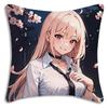 Anime Style School Theme Pillow Cover Vibrant Cartoon Character Print Polyester Cushion Case for Sofa Campus Style Anime Theme