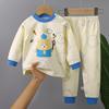 Cotton Children Pajamas Sets Unisex Soft Comfort Warm Cute Cartoon Printed Suitable Boys Girls Perfect for Autumn Winter Warmth