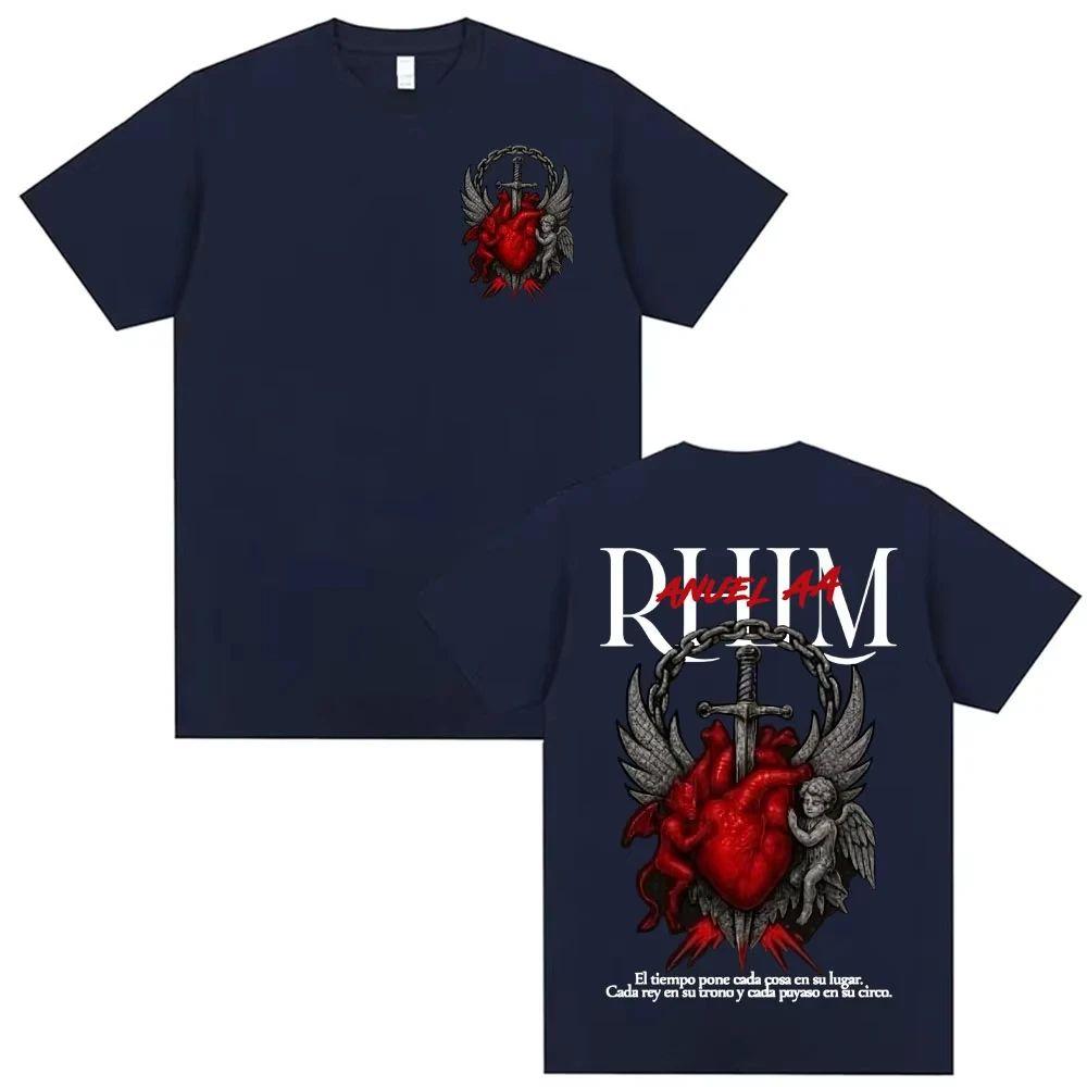 Rapper Anuel Aa Rhlm 2 Album Tour Graphic Tshirts Y2k Hip Hop T Shirts Casual Loose Short Sleeve Oneck Print T Shirts Unisex