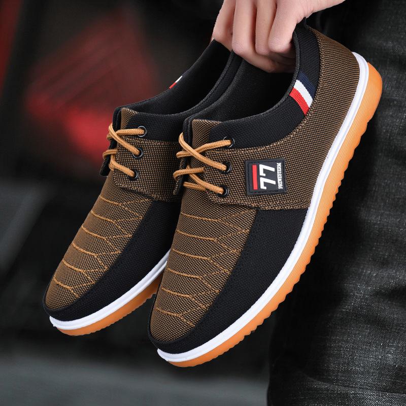 Men's Versatile Lace-Up Canvas Shoes - Old Beijing Casual Plus Size Sneakers