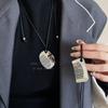Titanium Steel Wax Rope Comb Sweater Chain Necklace Accessory Design with High-end Style