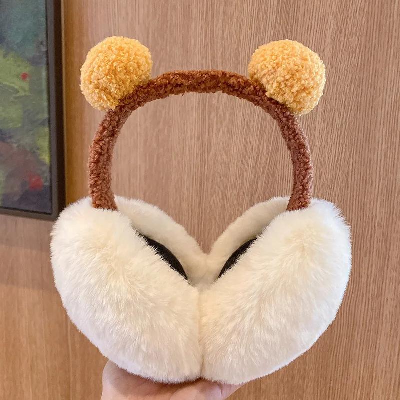 Winter Women's Earmuffs Keep Warm Korean Cute Version of Teddy Bear Cartoon Earmuffs Kids Adults Plush Extra Thick Ear Muffs
