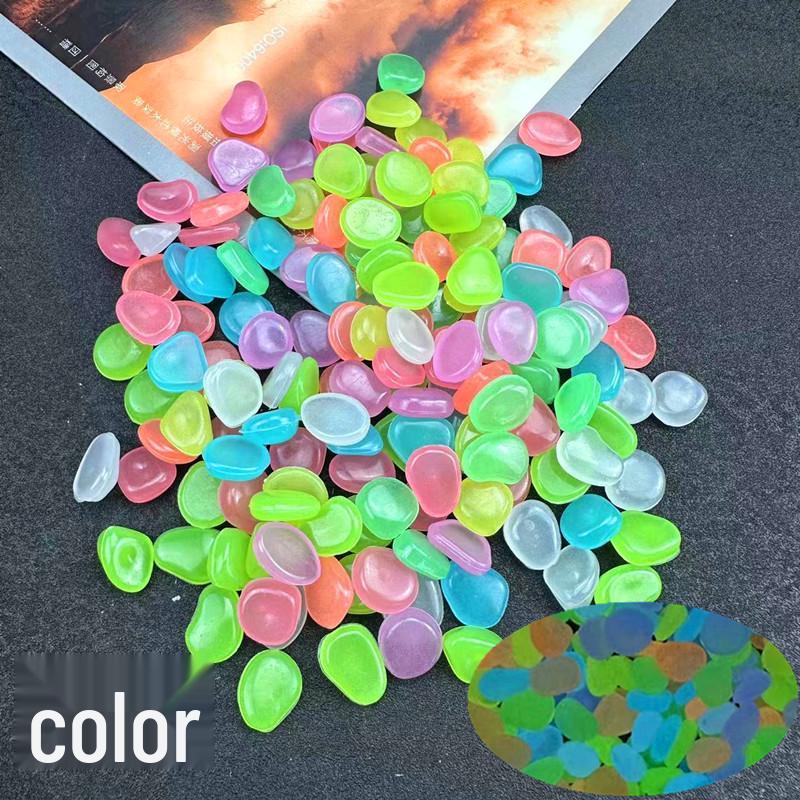 

1CM Luminous Fluorescent Pebbles for Fish Tank & Garden Micro-Landscape, 0.5 Gram 50 pieces/bag 26g