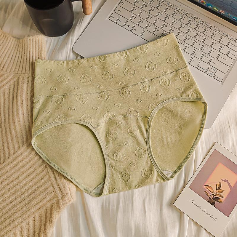 Ladies Spring and Autumn Cotton Extended Crotch Full Hip High Waist Briefs