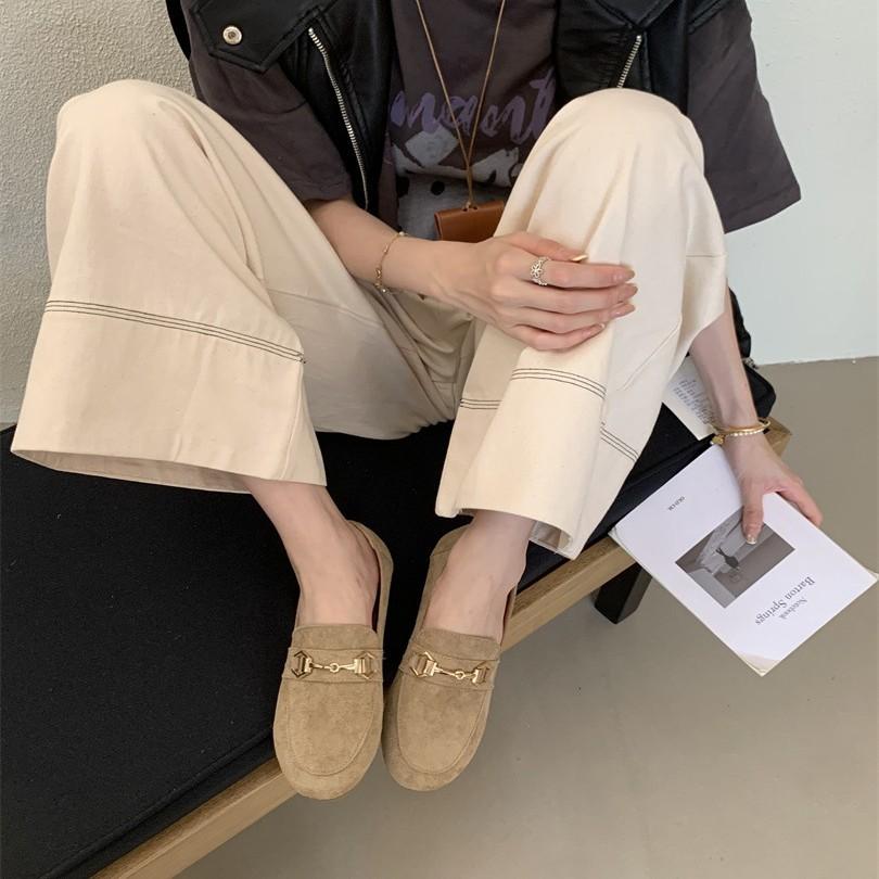 Doudou Shoes Soft Sole Comfortable Versatile Casual Ladyshoes One Pedal Driving Shoes Flat Loafers Women's Single Shoes