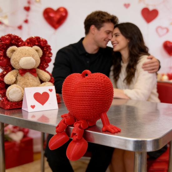 3D-gedruckte Liebesornamente Herzfiguren Kreatives Gewebtes Sitzendes Design Heimdeko Valentinstagsgeschenk Dekorative Skulpturen Desktop-Akzent