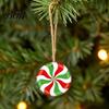 DIY Craft Ornaments 12/24/36Pcs Candy Cane Christmas Ornaments, Wooden Xmas Tree Decor with Red Green Indoor Holiday Home Striped Color, Hanging