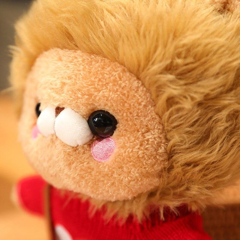 1pc 30cm Kawaii Golden Lion With Clothes Peluche Toys Lovely Lion Wears Sweater Pouchs Stuffed Soft Animal Toy For Children Gifts
