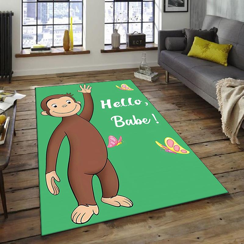 1pc Curious George (7) Design Area Rug - Non-Slip, Soft & Cozy Floor Mat for Living Room, Bedroom, Office - Indoor/Outdoor Decorative Carpet