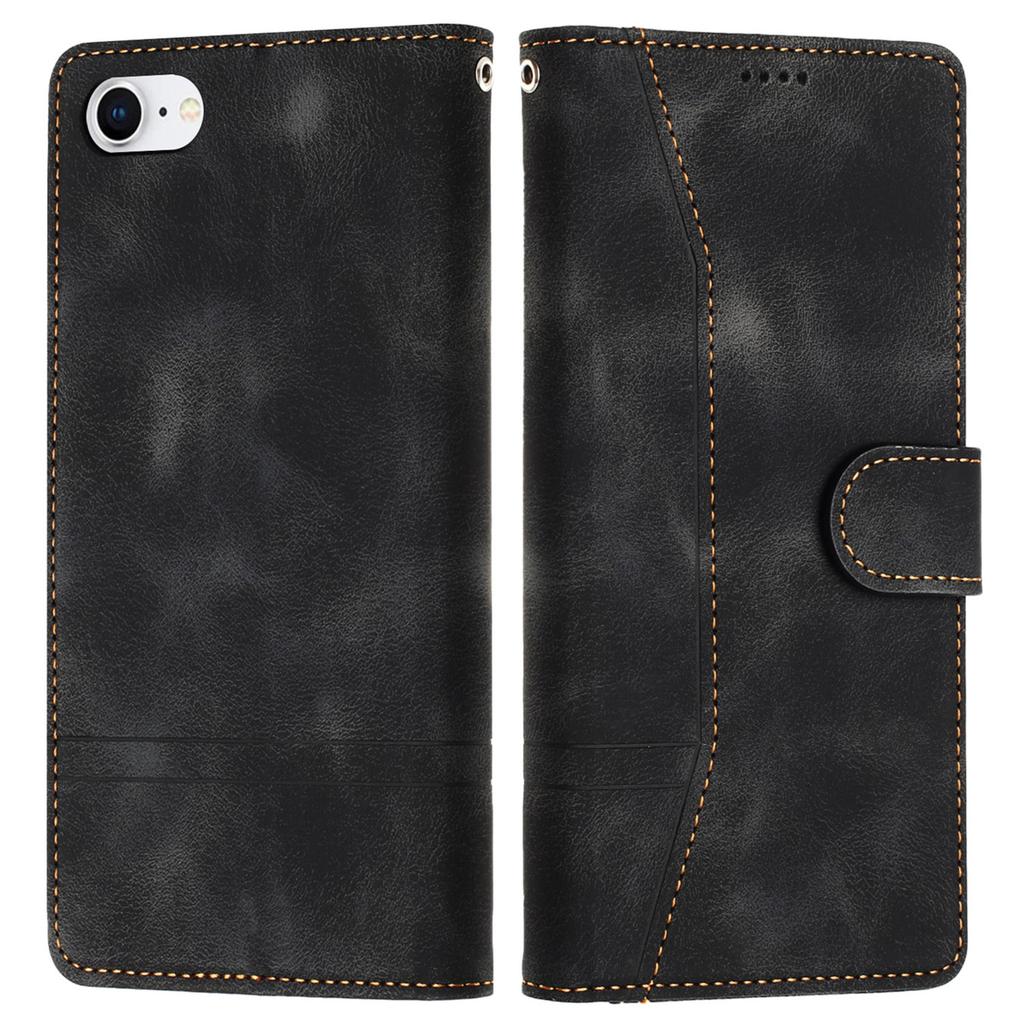 L002 For iPhone 7/8 4.7 inch/SE (2022)/SE (2020) Leather Wallet Phone Case Retro Lines Imprinted Stand Cover