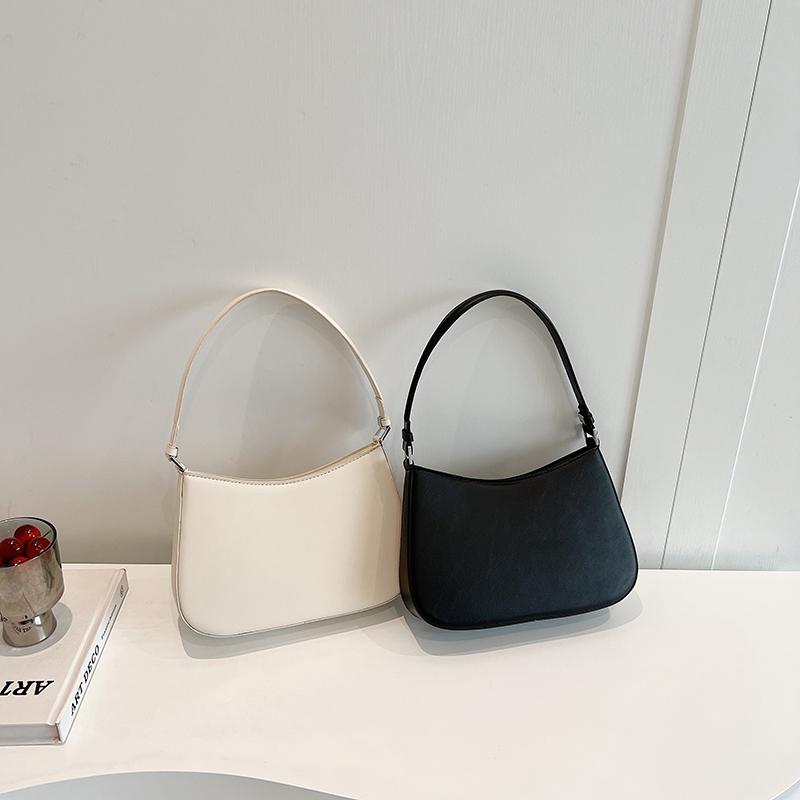 PU Minimalist Shoulder Mini Bag for Women Monochromatic Zipper Stitching Versatile Armpit Bag High Quality New Fashion