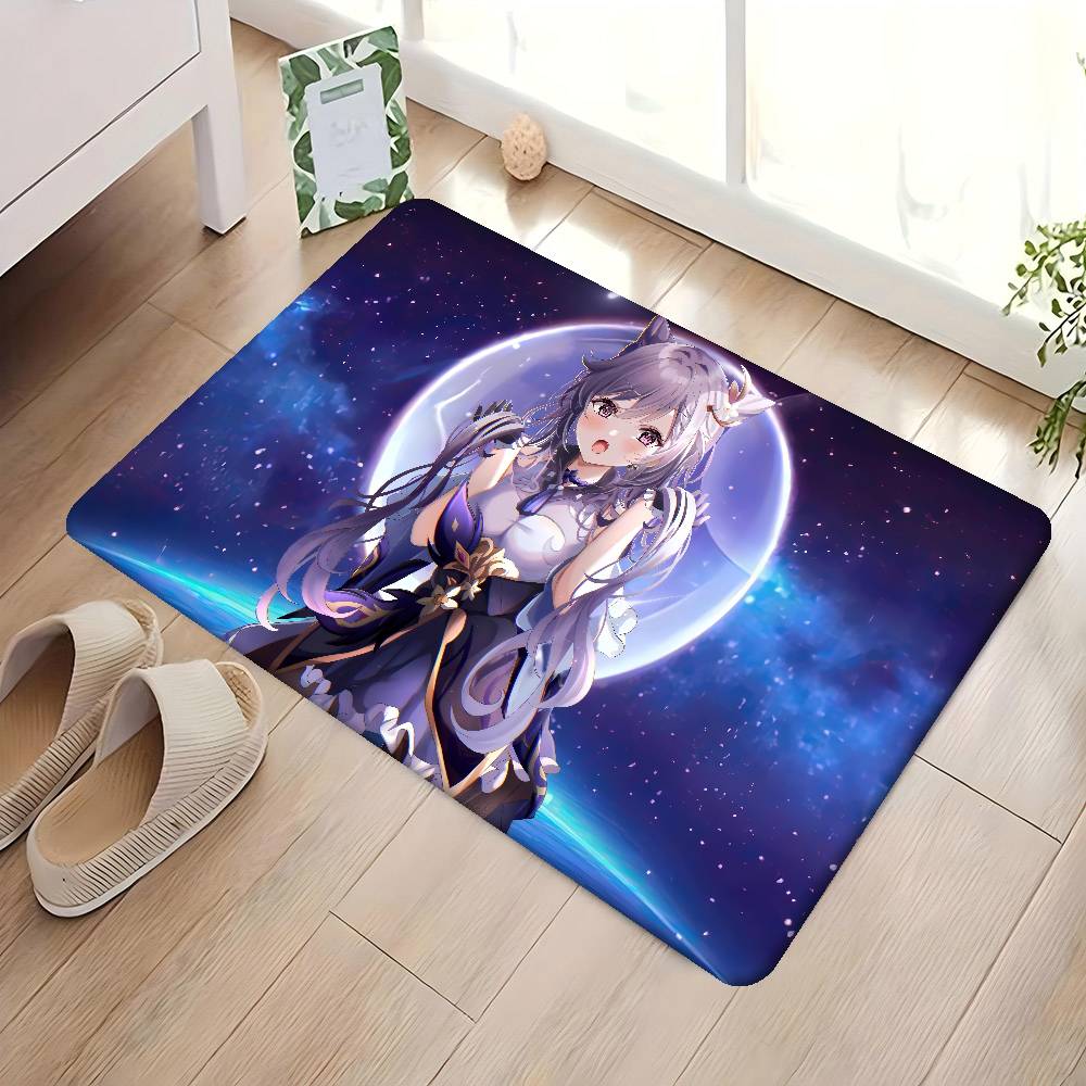 Genshin Impact Keqing Anime Door Mat Nordic Style Bedroom Living Room Doormat Home Balcony Anti-Slip Alfombra