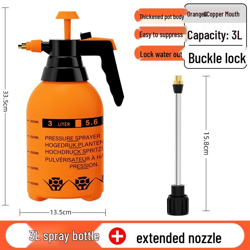 3L High-Capacity Watering Can with Manual Pump Sprayer for Home Use