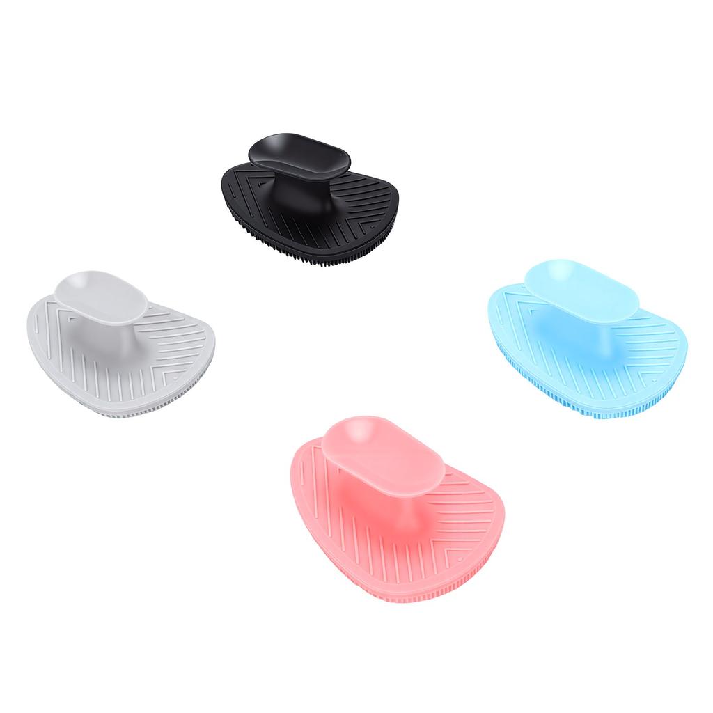 4 Pcs Silicone Face Scrubber Exfoliator Manual Facial Cleansing Brush for Men Deep Pore Cleansing Black Gray Pink Sky