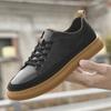 Fashion 2025 New Men's Casual Leather Outdoor Antiskid Sneakers Fashion Genuine Leather Flat Designer Board Shoes Lace-Up Walking Shoes