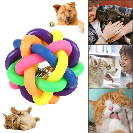 Domácí kočky Koťátko Gumový Zvonek Barevný Míč Škrábací Výcvik Kousání Hračka