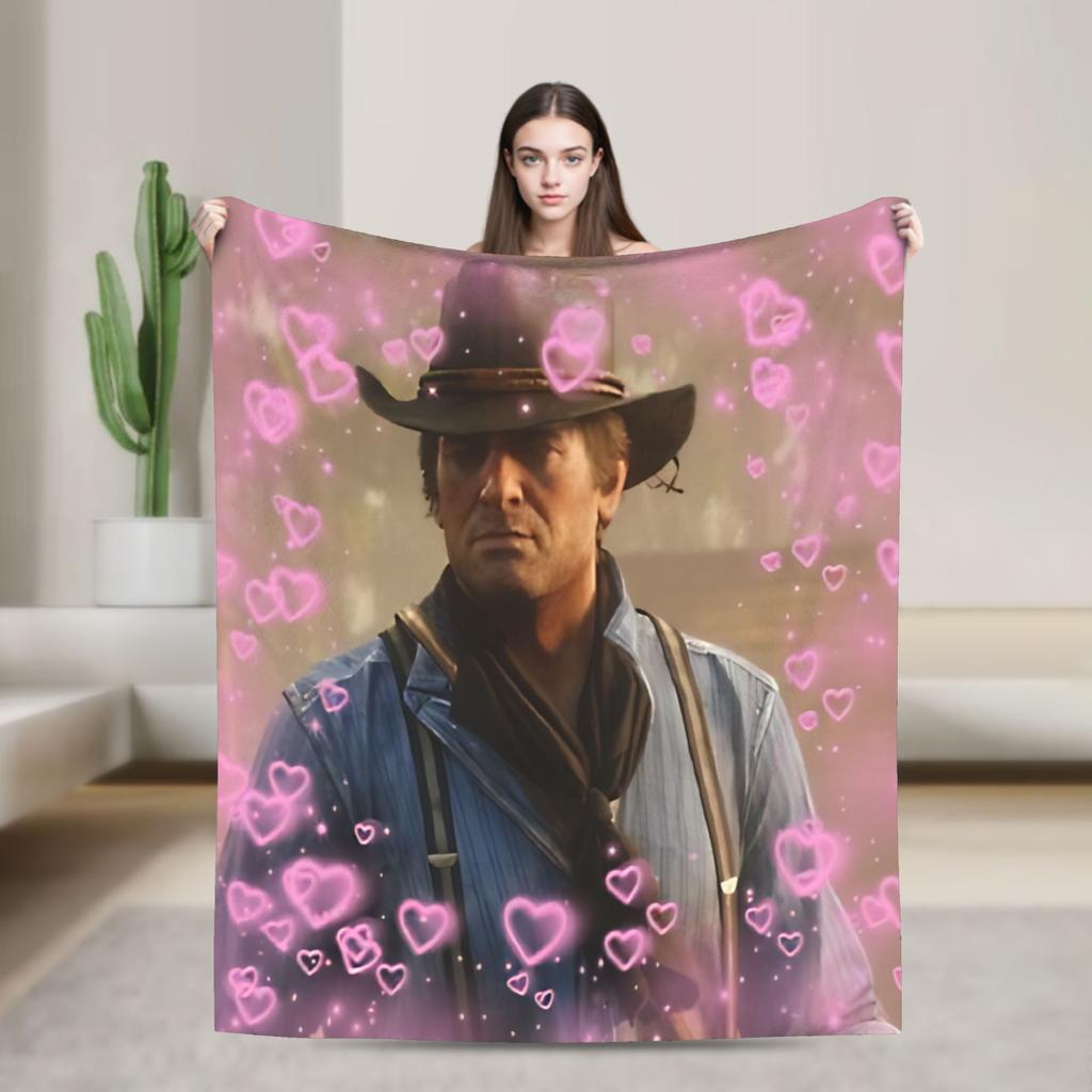 Arthur Morgan West Cowboy Action King Game Character Blanket Red Dead Redemption Plush Bedding Throws For Bedroom Flannel Cover