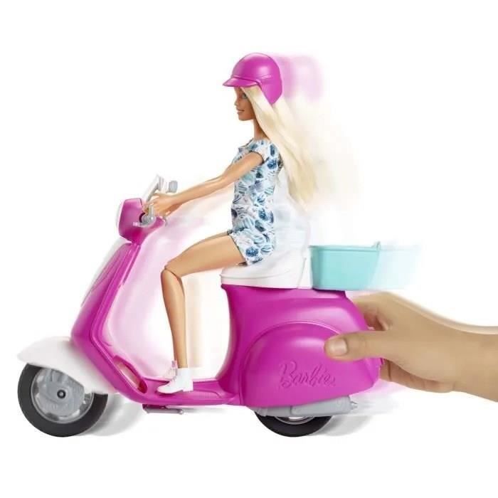Barbie - Barbie Et Son Scooter - Coffret Poupée Mannequin - 3 Ans Et + GBK85