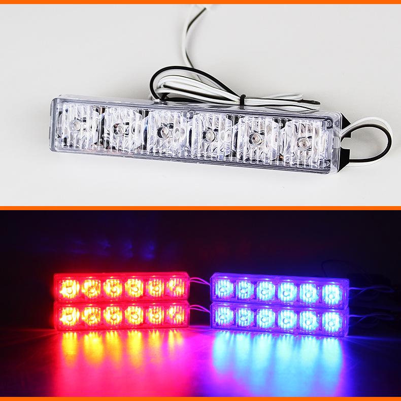 Car Grille LED Warning & Atmosphere Light - Motorcycle-Compatible, One-to-Four Flashing Net Light