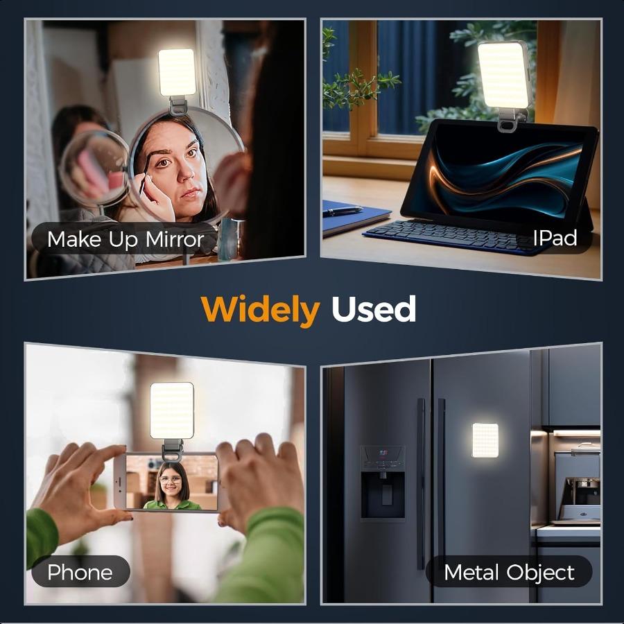 Magnetic Selfie Light for Cell Phone Gliship 128 Led Selfie Light Compatible with Magsafe Rechargeable Portable Clip Fill Light