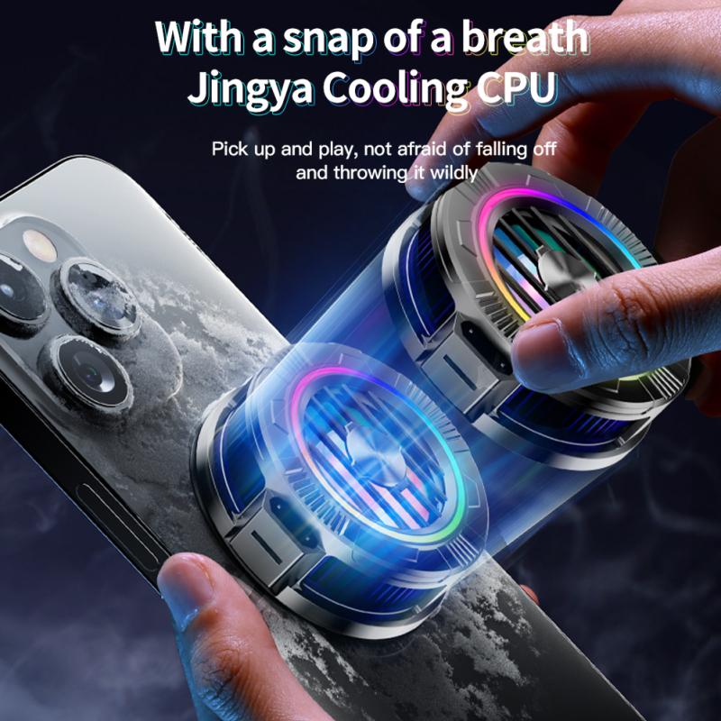 Cell Phone Cooler Color Lighting Magnetic Radiator 3 Gears Adjustable Cooling Fan Cell Phone