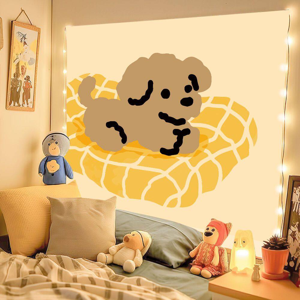 

Simple Background Cloth Cute Bear Tapestry Wall Decor for Room Headboard Hanging Picture Dormitory Background Cloth 74x94cm(29x37in)